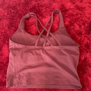 Maroon criss cross workout racer back top